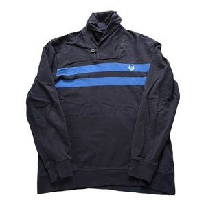 Men’s Chaps Navy Striped Long Sleeve Rugby Shirt